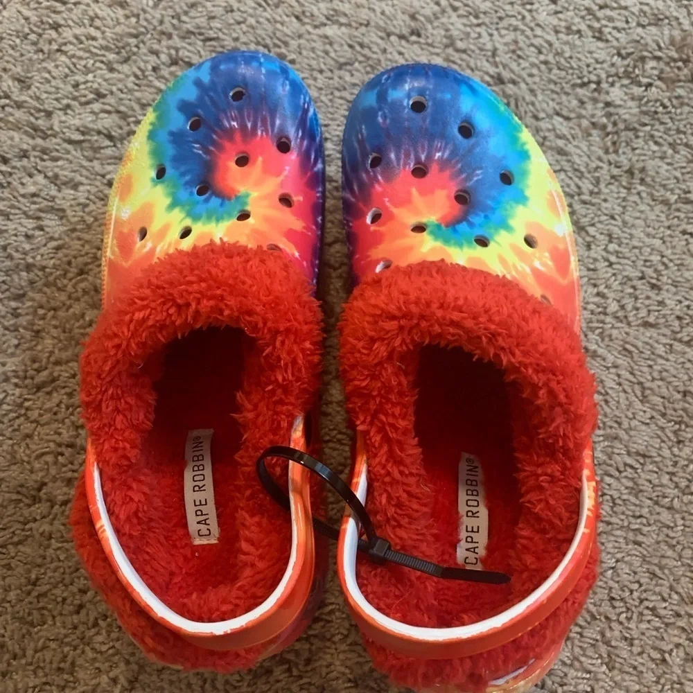 New Cape Robbin Gardener 3 Rainbow Praid Platform Clogs Sleep On Faux Blue Red